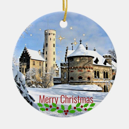 Schloss Liechtenstein, hübsche Urlaubsplanung Keramik Ornament (Vorne)