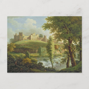 Schloss Ludlow mit Dinham Weir, aus dem Süden des  Postkarte