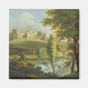 Schloss Ludlow mit Dinham Weir, aus Südwesten Magnet