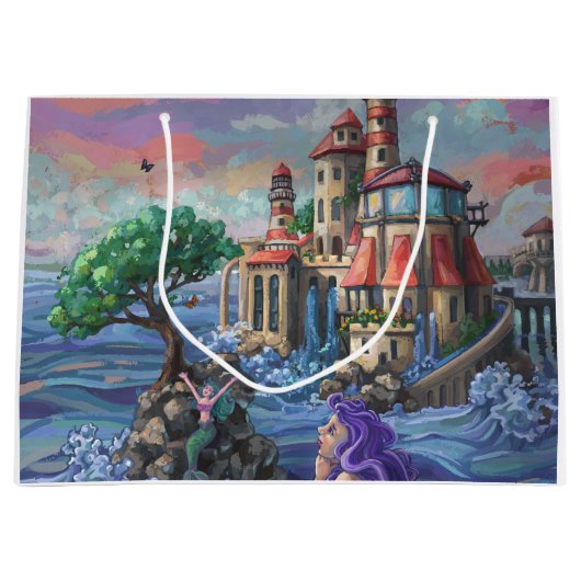 Schloss Mermaid Große Geschenktüte (Vorderseite)