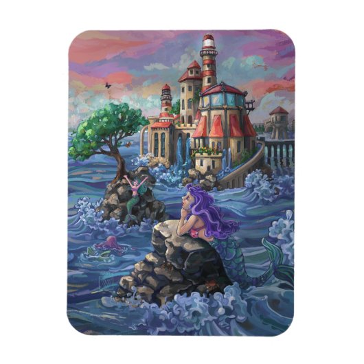 Schloss Mermaid Magnet (Vertikal)