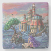 Schloss Mermaid Steinuntersetzer (Vorderseite)