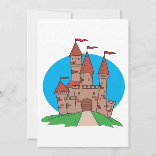 Schloss mit Flaggen Einladung (Vorderseite)