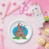 Schloss mit Flaggen Pappteller (Party)