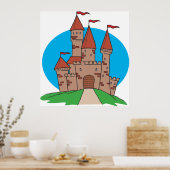Schloss mit Flaggen Poster (Küche)