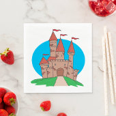 Schloss mit Flaggen Serviette