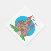 Schloss mit Flaggen Serviette (Ecke)