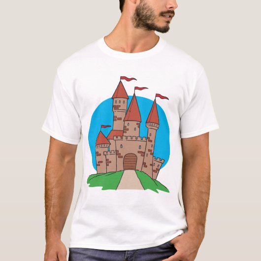Schloss mit Flaggen T-Shirt (Vorderseite)