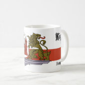 Schloss mit Löwe-Tor von Riga Lettland Kaffeetasse (VorderseiteRechts)