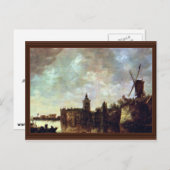 Schloß Montfort by Goyen Jan Van (Beste Qualität) Postkarte (Vorne/Hinten)