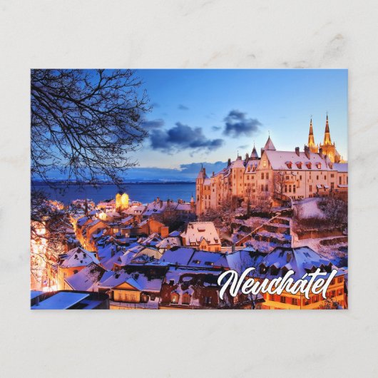 Schloss Neuenburg, Schweiz Postkarte (Vorderseite)