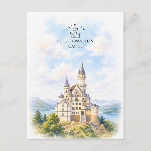 Schloss Neuschwanstein | Architektur Landschaft Feiertagspostkarte (Vorderseite)