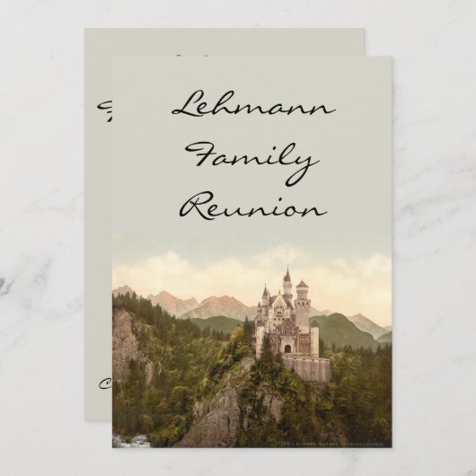 Schloss Neuschwanstein, Bayern, Deutschland Einladung (Vorne/Hinten)