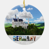 Schloss Neuschwanstein Bayern Deutschland Foto Keramik Ornament (Hinten)