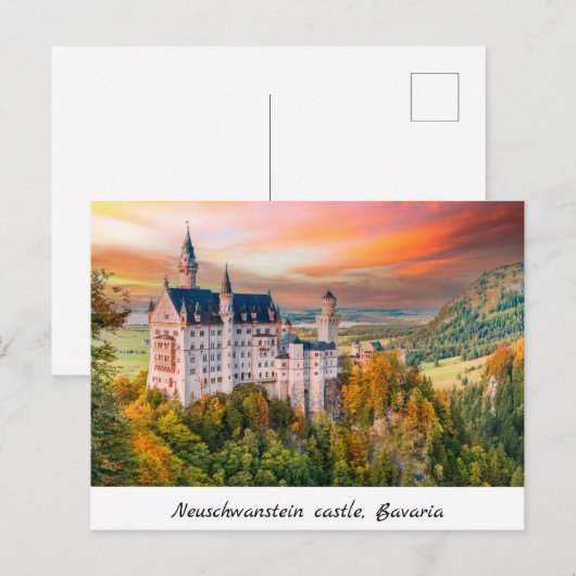 Schloss Neuschwanstein, Bayern Postkarte (Vorne/Hinten)