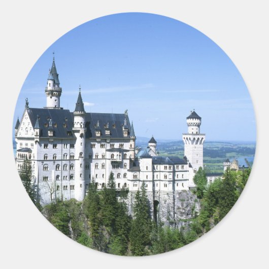 Schloss Neuschwanstein Bayern Runder Aufkleber (Vorderseite)