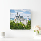 Schloss Neuschwanstein Dekorative Fotografie Quadratische Wanduhr (Zuhause)