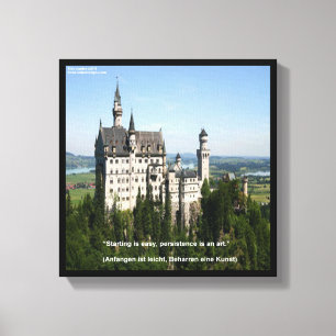 Schloss Neuschwanstein & Deutsche Zitatschlösser L Leinwanddruck