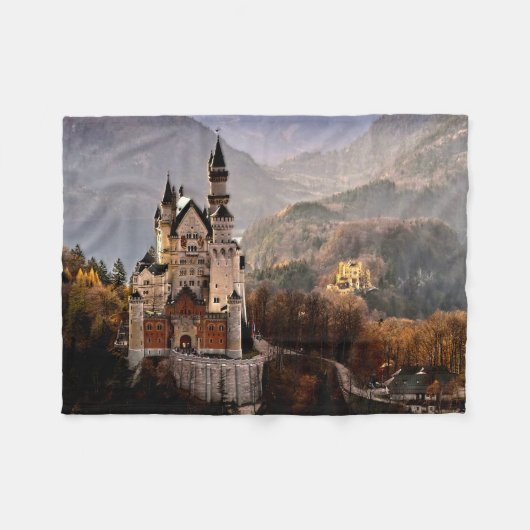 Schloss Neuschwanstein Deutschland Fleecedecke (Vorderseite (Horizontal))