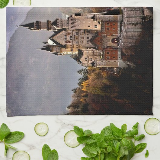 Schloss Neuschwanstein Deutschland Geschirrtuch (Gefaltet)