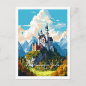 Schloss Neuschwanstein Deutschland Jahrgangsort Postkarte (Vorderseite)