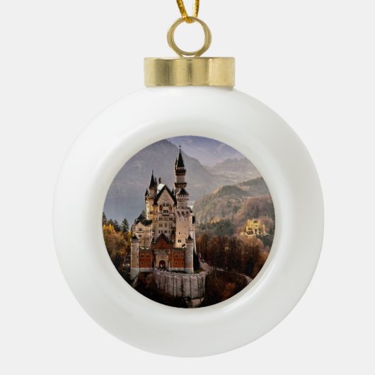 Schloss Neuschwanstein Deutschland Keramik Kugel-Ornament (Vorderseite)