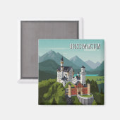 Schloss Neuschwanstein Deutschland Reisen Abstrakt Magnet (Vorderseite/Rückseite)