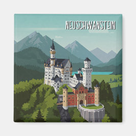 Schloss Neuschwanstein Deutschland Reisen Abstrakt Magnet