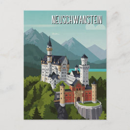 Schloss Neuschwanstein Deutschland Reisen Abstrakt Postkarte