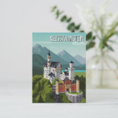 Schloss Neuschwanstein Deutschland Reisen Abstrakt Postkarte (Stehend Vorderseite)