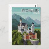 Schloss Neuschwanstein Deutschland Reisen Abstrakt Postkarte (Vorne/Hinten)
