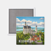 Schloss Neuschwanstein Deutschland Reisen Magnet (Vorderseite/Rückseite)