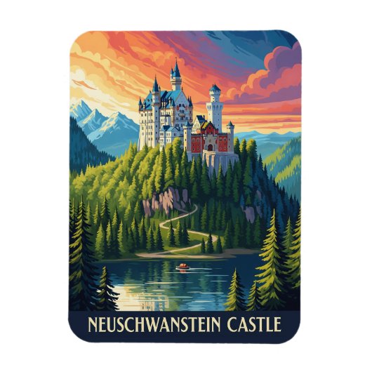 Schloss Neuschwanstein Deutschland Reisen Magnet (Vertikal)