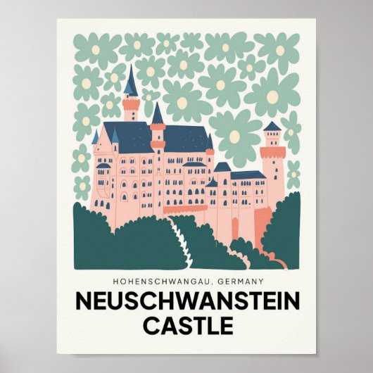Schloss Neuschwanstein Deutschland - Reisen Poster (Vorne)