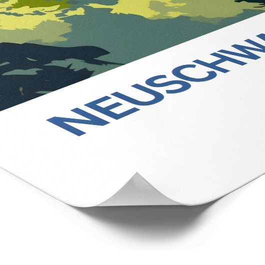 Schloss Neuschwanstein Deutschland Reisenposter Poster (Ecke)