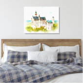 Schloss Neuschwanstein Deutschland Wasserfarbenes  Leinwanddruck (Insitu (Schlafzimmer))