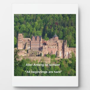 Schloss Neuschwanstein Frankfurt & deutsches Zitat Fotoplatte