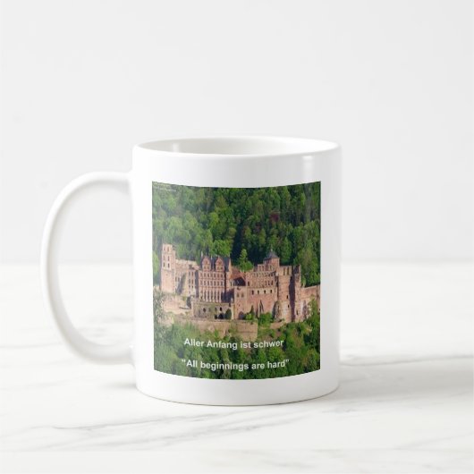 Schloss Neuschwanstein Frankfurt & deutsches Zitat Kaffeetasse (Links)