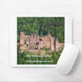 Schloss Neuschwanstein Frankfurt & deutsches Zitat Mousepad (Mit Mouse)
