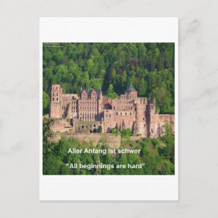 Schloss Neuschwanstein Frankfurt & deutsches Zitat Postkarte