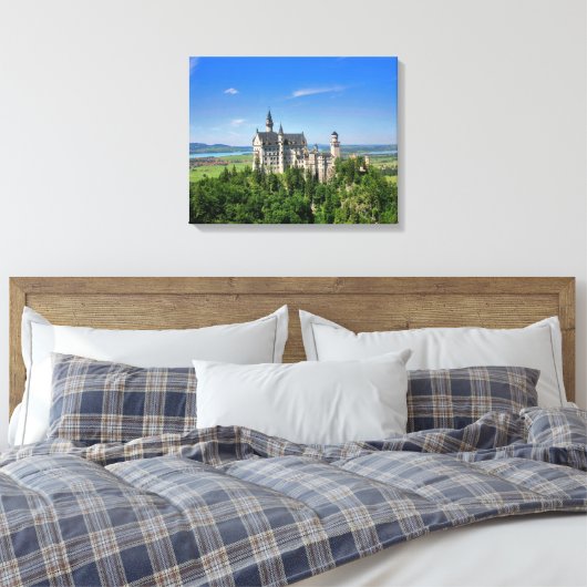 Schloss Neuschwanstein Gestrickte Canvas Print Leinwanddruck (Insitu (Schlafzimmer))
