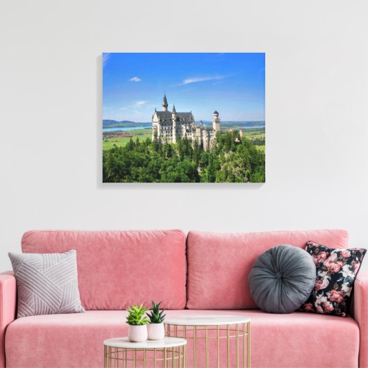 Schloss Neuschwanstein Gestrickte Canvas Print Leinwanddruck (Insitu (Wohnzimmer))