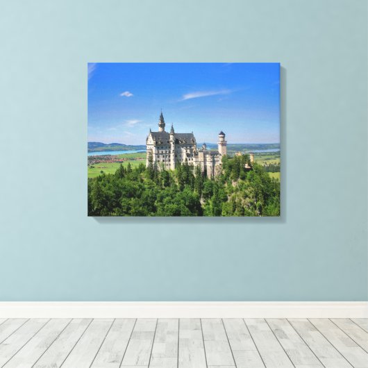 Schloss Neuschwanstein Gestrickte Canvas Print Leinwanddruck (Insitu (Holzboden))