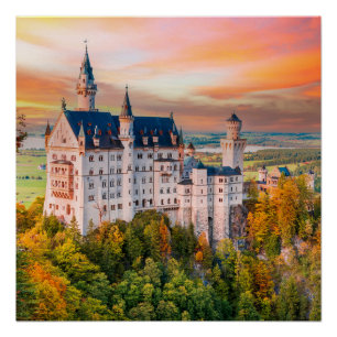 Schloss Neuschwanstein in Bayern Poster