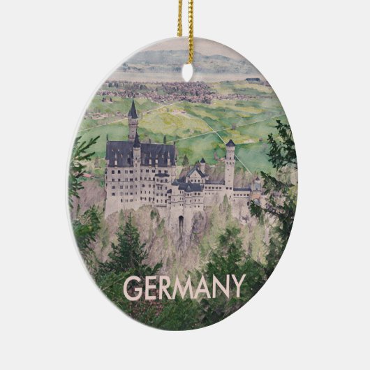 Schloss Neuschwanstein in Deutschland Keramik Ornament (Rechts)