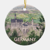 Schloss Neuschwanstein in Deutschland Keramik Ornament (Vorne)