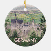 Schloss Neuschwanstein in Deutschland Keramik Ornament (Hinten)