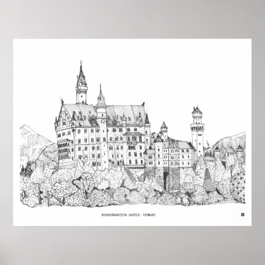 Schloss Neuschwanstein Kunstmuseum Poster (Vorne)