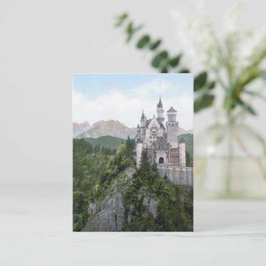 Schloss Neuschwanstein Lithograph Postkarte (Stehend Vorderseite)