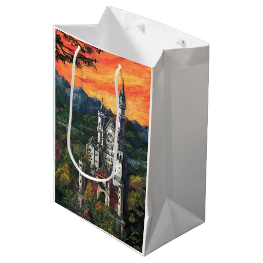 Schloss Neuschwanstein Mittlere Geschenktüte (Vorderseite Schrägansicht)